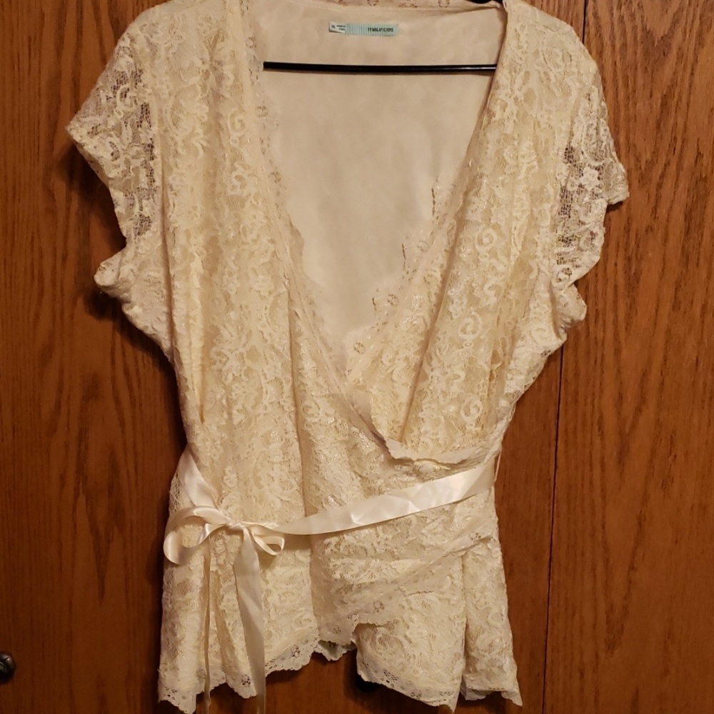Maurices lace wrap blouse